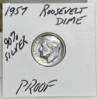1957 PROOF Roosevelt Dime -    90 % Silver - Great Luster - CHEAP Shipping!