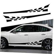 2PCS Universal Sports Stripe Lattice Totem Sticker DIY Car Decal Stripes Black