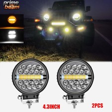 4 Amber Led Work Light Pods Round Drl Comb Offroad Driving Fog Lights Truck Atv