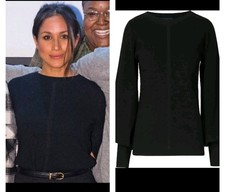 Marks & Spencer Autograph Black Puff Sleeve Jumper ASO Meghan Markle Uk 8 Us 4