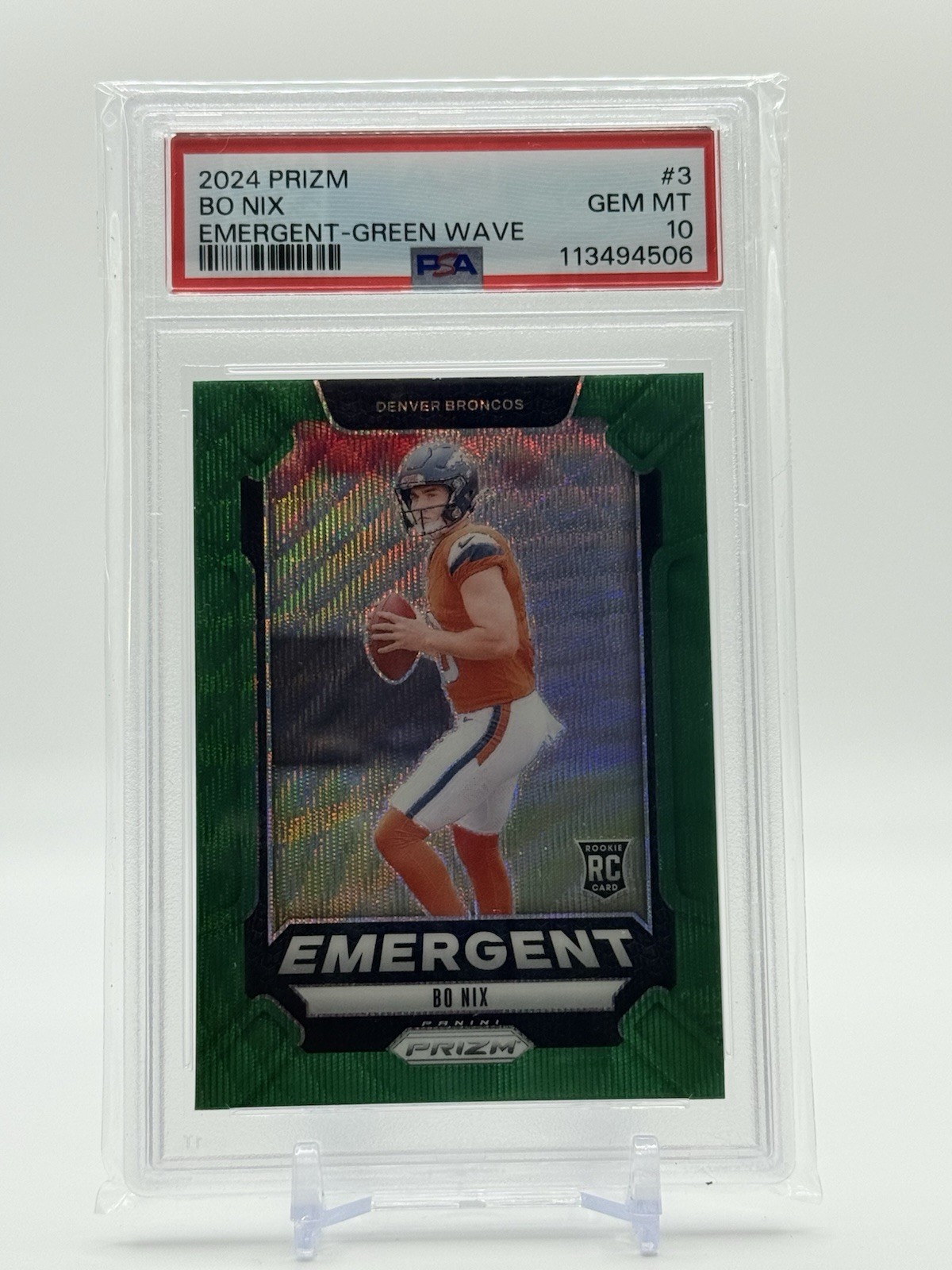 2024 Panini Prizm BO NIX #3 EMERGENT GREEN WAVE Rookie Card (RC) PSA 10 💎