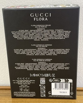 Gucci 3PC Flora Gorgeous Eau de Parfum Travel Spray Set~3x 0.33 oz