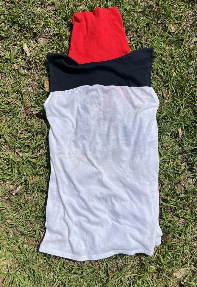 Camisa Devo Beautiful World Astronaut 1981 color negro sin mangas cuello alto talla M Foto 4 de 4