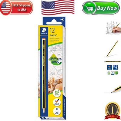 Noris Graphite Pencils 2B - Eco-Friendly Wooden Box of 12 for Drawing & Writing
