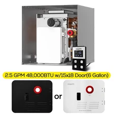 RV Tankless Water Heater Propane Gas 2.5 GPM 48,000BTU for 6 Gallon w/15x18 Door