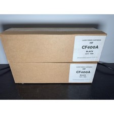 Lot of 2 Compatible CF400A HP 201A Black Laser Toner Cartridges New Aftermarket