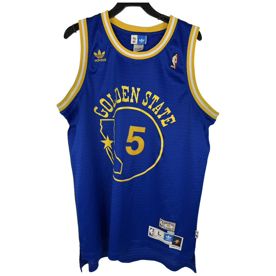 Camiseta Baron Davis Warriors Masculina Grande Azul Adidas Madeira Clássica VINTAGE - Imagem 2 de 4