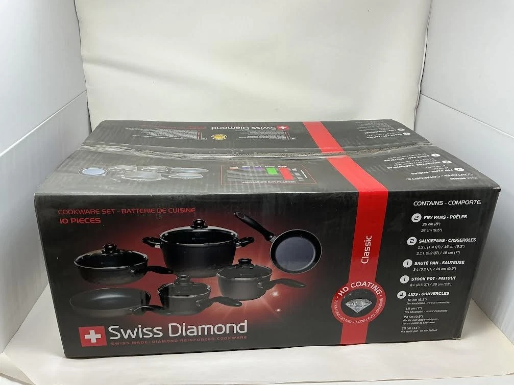 Swiss Diamond 10 Piece Nonstick Cookware Set
Opens in a new window or tab