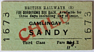 BRITISH RAILWAYS (S) GAMINGLAY to SANDY