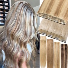 Clip In Hair Extensions Thick Real Remy Human Hairpiece One Piece 3/4 Full Head