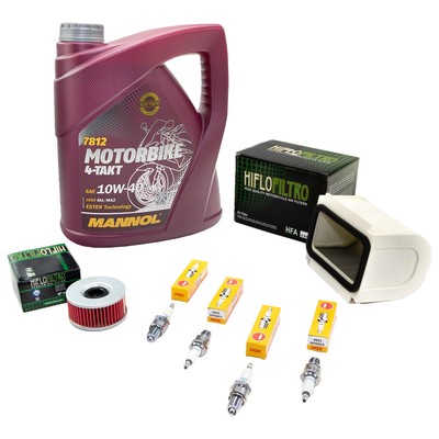 Öl 4L Wartungspaket für Yamaha XJ 900 F 1985-1994 Luftfilter Ölfilter Zündkerzen