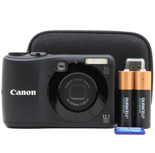 Cámara digital compacta Canon Powershot A1200 HD 12,1 MP negra probada kit completo