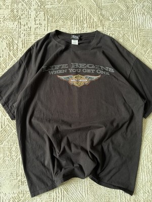 Vintage Harley Davidson Men s XL Black Motorcycle Tshirt Graphic Diffrent Dates