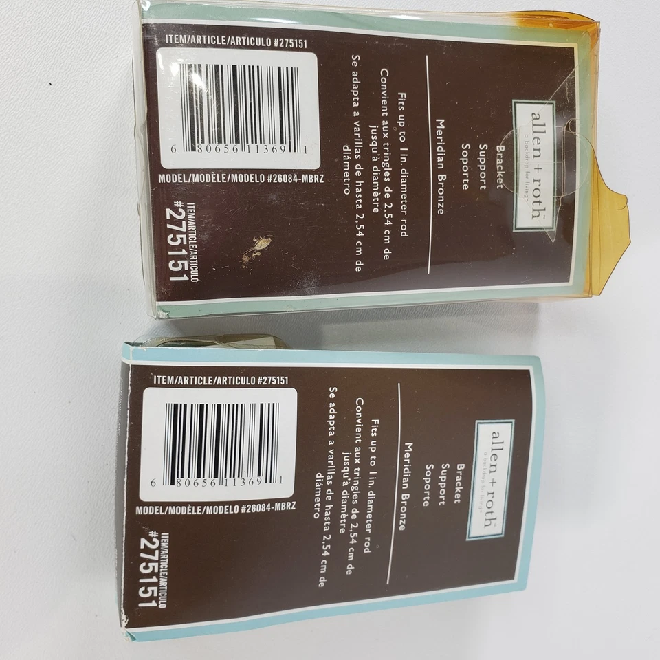 Allen + Roth 2 x Soporte de Metal Meridian Bronce Hasta 1" Varilla #275151 Repuesto Foto 3 de 4