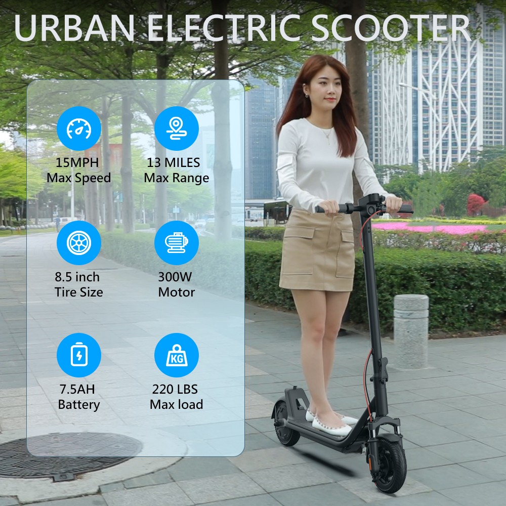 20KM Long Range Foldable Electric Scooter for Adults & Teens with Dual Suspension and APP Control