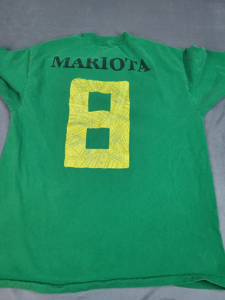Oregon Ducks Marcus Mariota Aloha Shirt Mens Medium Green Football Legend QB - Image 3 of 4