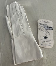 Vintage Macy  s Washable Leather White Gloves Size 7 Made In Italy