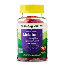 Spring Valley Melatonin Gummies 5mg, Strawberry Flavor, Sleep Support, 60 Count