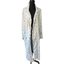 Vintage Romantic Floral Maxi Robe Cottagecore Grandmacore Housecoat Cotton XL
