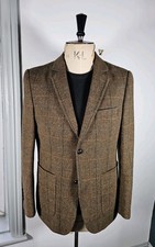 Bernard Weatherill MOON Tweed Jacket Men's UK 40 Brown Herringbone Check Blazer