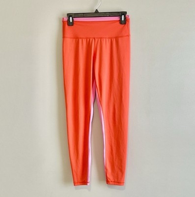 Wilo the Label Women's Colorblock High Waisted Leggings Orange Pink Size Large