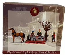 Lemax Enchanted Forest Poly-Resin Maple Syrup Sled Christmas Village