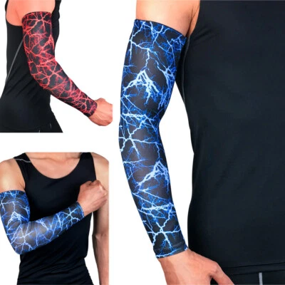 2 Stück Arm Sleeve Sonnenschutz Stütze Basketball Laufen Sport Schutzausrüstung - Bild 1 von 4