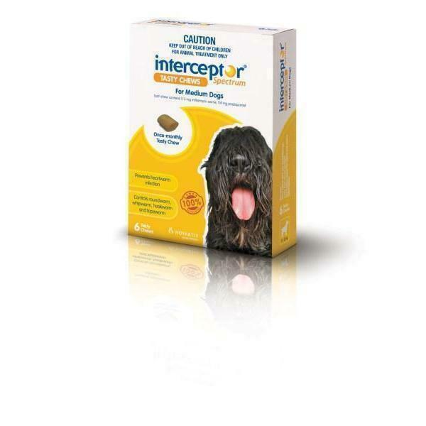 Interceptor Spectrum Wormer Chewable Tablets for Medium Size Dogs 6