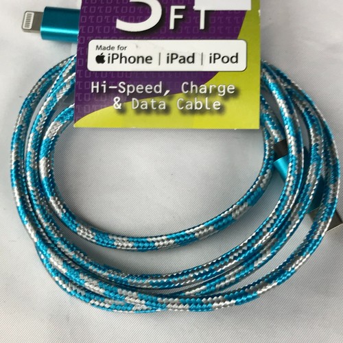 iPhone Charging Cable | 3ft Blue | Fast Charge & Sync - Picture 2 of 5