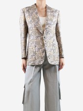 Etro Gold Paisley Jacquard Blazer - Size Uk 12