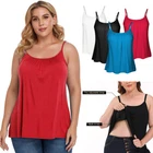 Women Swing Flowy Cami with Built in Bra Sleeveless Comfort Tank Tops Plus Size