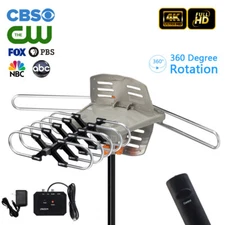 990Mile HDTV Outdoor Amplified Digital TV Antenna 1080P 4K HD UHF VHF 360 Rotor