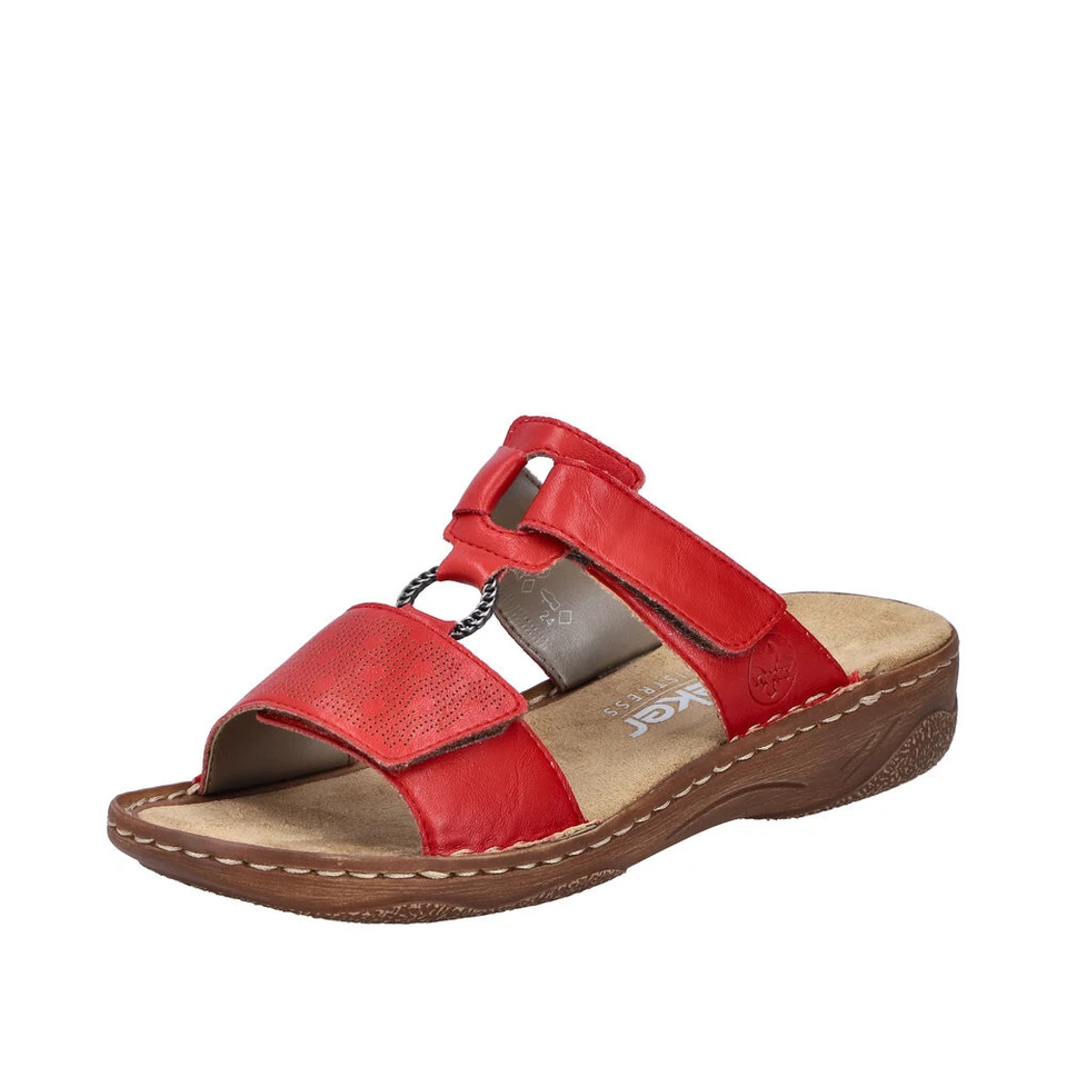 Rieker Damen Pantolette Pantoletten Sandalen Hausschuhe Schuhe rot V2885 - Bild 1 von 4