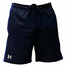 Mens Under Armour Athletic Gym Muscle Logo Mesh Basketball Shorts Navy/Blue XL