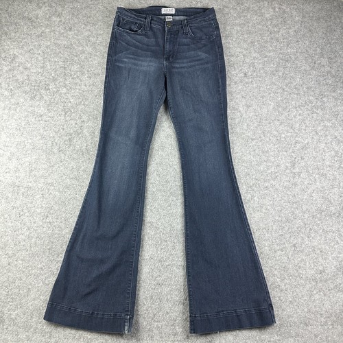 Judy Blue Flare Jeans Womens 11 30 Long Dark Preppy Western Boho Stretch Denim*