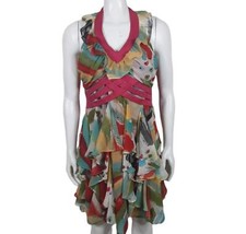 S.Style Women's Multicolor Floral Halter Ruffle Dress (Size: S)