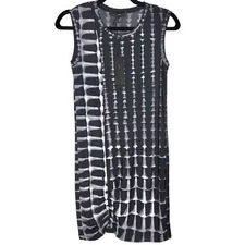 BCBGMAXARIA Elly Printed Mini Sheath Dress Sz XS Black Combo Sleeveless Stretch