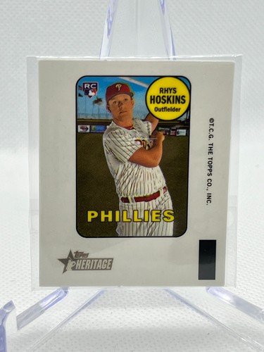 Mini calcomanía adhesiva inserción RHYS HOSKINS RC 2018 Topps Heritage Baseball #12