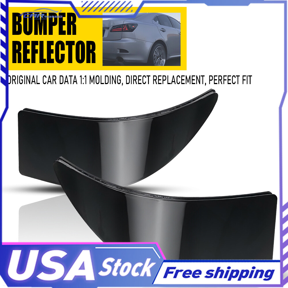 Smoked Lens Rear Reflector Bumper Covers for 06-13 Lexus IS250 IS350