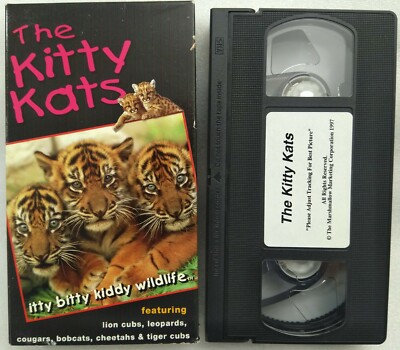 VHS The Kitty Kats, Itty Bitty Kiddy Wildlife Cubs Leopards Cougars Bobcats 