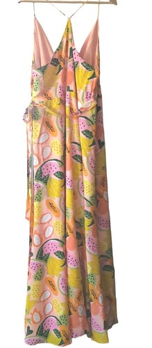 Anthropologie Hutch Maxi Dress Women's XL Pink Wrap High-Low Novelty Print New - Picture 10 of 12