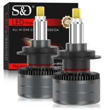 360° 6-Side H1 H11 H7 9005 9006 9012 LED Headlight Light Bulb Hi/Lo Beam 80000Lm