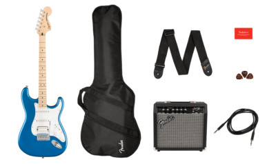 SQUIER Affinity Series Stratocaster HSS Lake Placis Blue Pack