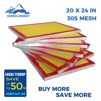 #ad 6 PACK 20quot; x 24quot; Aluminum Screen Printing Screens Frame 305 Yellow Mesh Pickup $112.60