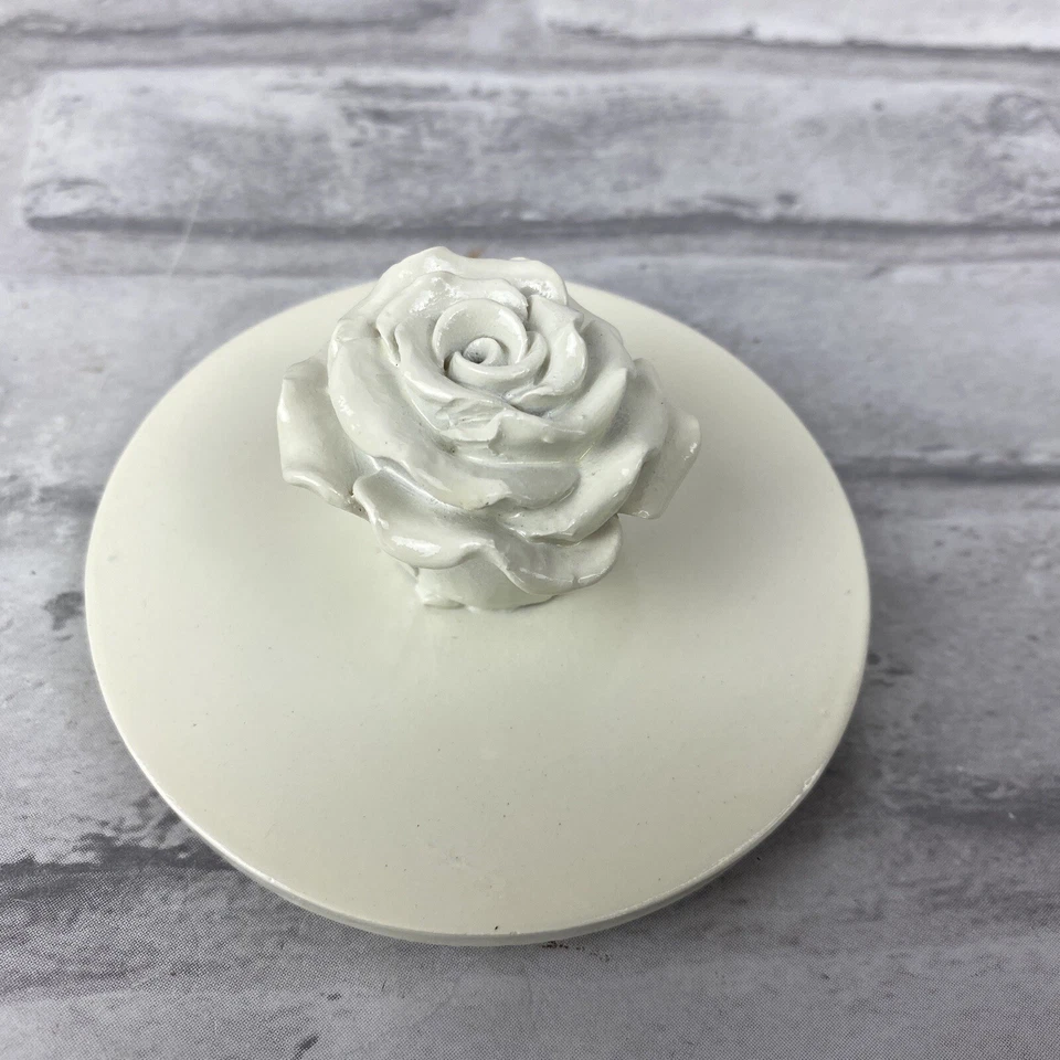 Velas Gold Canyon Tapper Tarro Topper Flor Rosa Blanca Foto 3 de 4