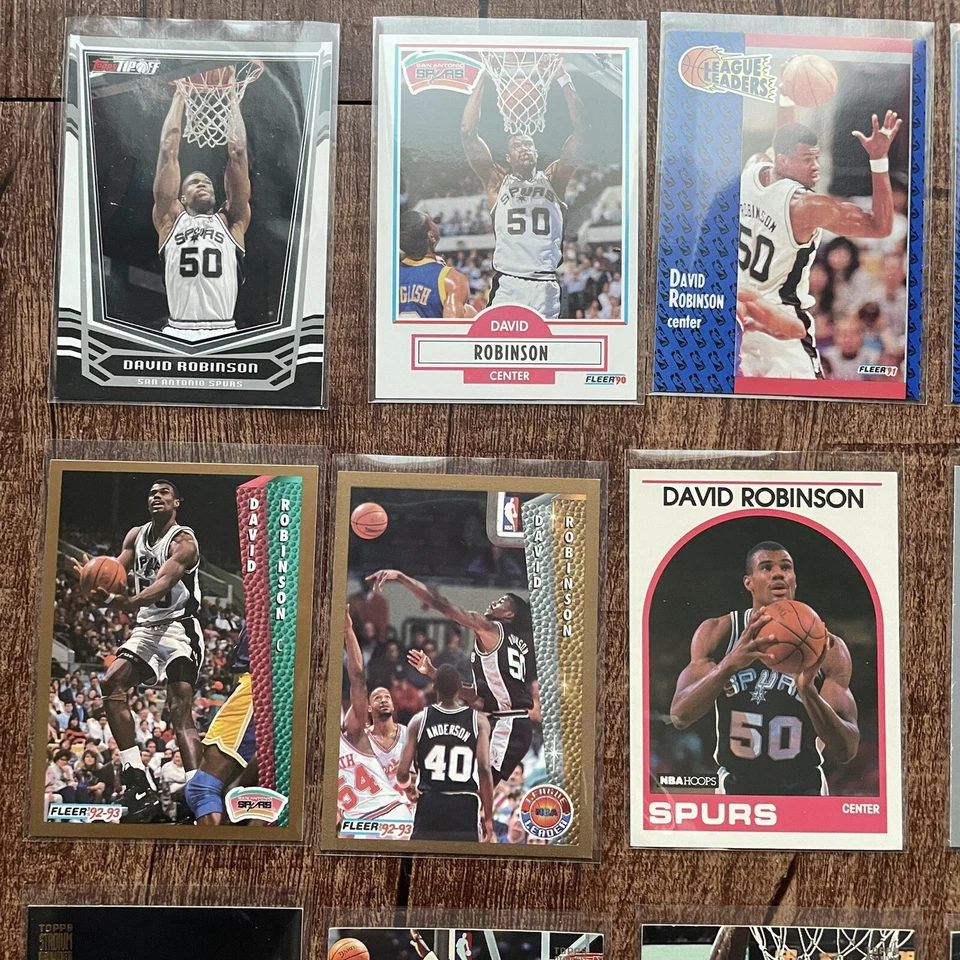 ENORME LOTE David Robinson San Antonio Spurs NBA 1991 Aros Topps Skybox 1992 Fleer Foto 3 de 4