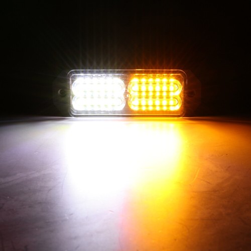 4x LED Amber White Emergency SUV Pickup Strobe Flash Lights Warning Grill Lamp - Picture 8 of 12