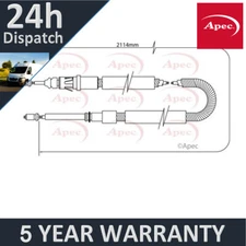 Fits Peugeot 307 2002-2008 1.4 HDi 1.6 2.0 Apec Rear Hand Brake Cable 474630