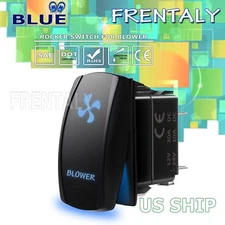 Frentaly Blue LED Light Blower Laser Rocker Switch ON-OFF LED Light 20A 12V 5pin