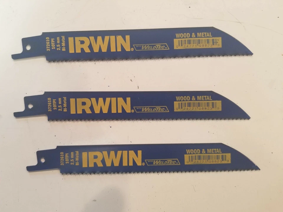 (100) IRWIN 372610BB 6" 10 TPI METAL & WOOD RECIPROCATING SAW BLADES *NEW* - Image 4 of 4